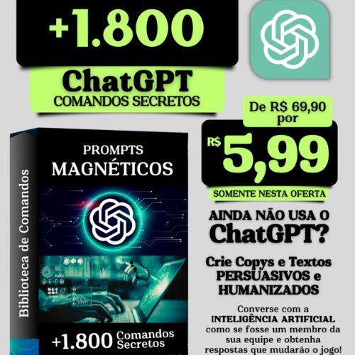 1 1800+ Prompts ChatGPT: Desbloqueie o Poder da IA! - ENVIO IMEDIATO - Imagem 1